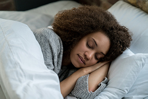 Beautiful Black woman sleeping